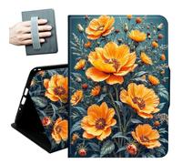 for Samsung Galaxy Tab A 10.1 Case 2019, Only Fit (SM-T510/ SM-T515/ SM-T517), with Hand Straps and Auto Wake/Sleep PU Leather Slim Multiple Angles Stand Smart Cover,Beautiful Yellow Sunflower