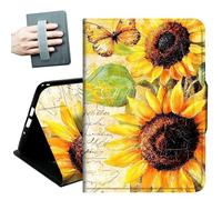 for Samsung Galaxy Tab A 10.1 Case 2019, Only Fit (SM-T510/ SM-T515/ SM-T517), with Hand Straps and Auto Wake/Sleep PU Leather Slim Multiple Angles Stand Smart Cover,Beautiful Sunflowers