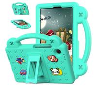 for Samsung Galaxy Tab A11 Case 8.7 inch 2025 SM-X133/SM-X135 Kids Friendly, Handle with Stand, Cute DIY Cartoon, EVA Foam Lightweight Shockproof Tablet Cover, Green