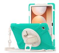 for Samsung Galaxy Tab A11 Plus 11" SM-X310/X315/X236 Shockproof Case,Three-in-one Shatter-Resistant Shell, 360 Degree Rotating Multi-Function Grip Bracket (Green)