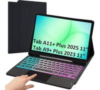 for Samsung Galaxy Tab A11 Plus 2025/A9 Plus 2023 11" Keyboard Case: 3 Zone 7 Colors Backlit Trackpad Keyboard for 11-inch Samsung Tab A9+/A11+ 5G - Detachable Key Board Tablet Cover with Pen Holder