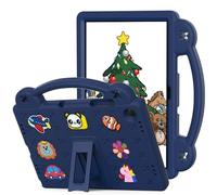 for Samsung Galaxy Tab A11+ PLUS Case 11 inch (2025) Kids Friendly, Handle with Stand, Cute DIY Cartoon, EVA Foam Lightweight Shockproof Tablet Cover, Navy