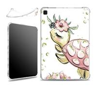 for Samsung Galaxy Tab A7 Lite 2021 8.7" SM-T220/T225/T227 Case, Slim Silicone Lightweight Clear Military-Grade Corners Shock Absorbent Case Soft TPU Cover, Pink Turtle