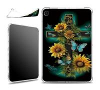 for Samsung Galaxy Tab A7 Lite 2021 8.7" SM-T220/T225/T227 Case, Slim Silicone Lightweight Clear Military-Grade Corners Shock Absorbent Case Soft TPU Cover, Sunflower Faith