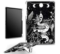 for Samsung Galaxy Tab A7 Lite 2021 8.7" SM-T220/T225/T227 Case with Pen Holder, Clear Military-Grade Corners Shockproof Case with Built-in Kickstand Soft TPU Bumper, Witchy Snake Trippy Moon