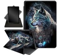 for Samsung Galaxy Tab A7 Lite Case 8.7",360 Degree Rotating Folding Stand + Multi-Angle Adjustment,with Auto Sleep/Wake,for Galaxy Tab A7 Lite 2021 SM-T220/T225/T227,Feathers Wolf Warrior