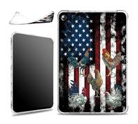 for Samsung Galaxy Tab A8 10.5" 2022 (SM-X200/X205/X207) Case, Slim Silicone Lightweight Clear Military-Grade Corners Shock Absorbent Case Soft TPU Cover, American Flag Chook