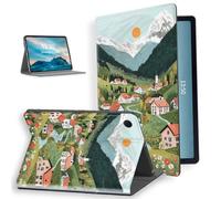 for Samsung Galaxy Tab A8 Case 10.5 inch 2022,Multi-Angle Rotating Stand Protective Smart Cover Auto Wake/Sleep Protective Rugged Cover,Green Beautiful Village