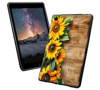 for Samsung Galaxy Tab A8 Case with Wood Sunflower Flower Pattern Style Design Slim Soft Lightweight TPU Rubber Shock Proof Protective Tablet Case for Samsung Galaxy Tab A8 10.5 inch 2022