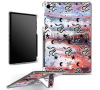 for Samsung Galaxy Tab A9 8.7" 2023 Release SM-X110/X115/X117 Case with Pen Holder, Clear Military-Grade Corners Shockproof Case with Built-in Kickstand Soft TPU Bumper, Gothic Snake Moon Star