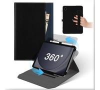 For Samsung Galaxy Tab A9 8.7 inch 2023 Case, Leather 360°Rotating and Detachable Stand Folio Cover with Pencil Holder & Pocket, Flip Protective Tablet Case Galaxy Tab 8.7 inch 2023 Black Blue