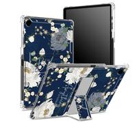 for Samsung Galaxy Tab A9 8.7 inch 2023 Model SM-X110/ X115/ X117 Case with Pen Holder, Transparent Back with Bible Quotes Flowers, Corner Protection Shockproof Cover with Hard Kickstand