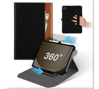 For Samsung Galaxy Tab A9+/A9 Plus 11 inch 2023 Case, Leather 360°Rotating and Detachable Stand Folio Cover with Pencil Holder & Pocket, Auto Wake/Sleep Flip Protective Tablet Case Black Brown