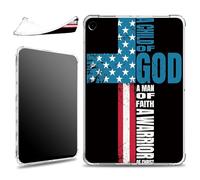 for Samsung Galaxy Tab A9+/ A9 Plus 11 inch 2023 (SM-X210/X216/X218) Case, Slim Silicone Lightweight Clear Military-Grade Corners Shockproof Case Soft TPU Cover, Faith Cross Flag