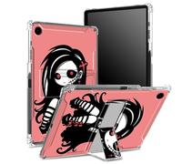 for Samsung Galaxy Tab A9+/A9 Plus 11 inch 2023 (SM-X210/X216/X218) Case with Pen Holder, Transparent Back with Cute Zombie Girl, Corner Shockproof Cover with Kickstand