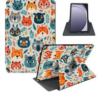 for Samsung Galaxy Tab A9+/A9 Plus 11 Inch 2024/2023 Case, 360° Rotating PU Leather Stand Cover with Auto Sleep/Wake, Shockproof TPU Backl, Cute Fox Pattern