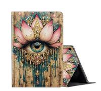 for Samsung Galaxy Tab A9 Case (8.7 inch-2023 Model SM-X110/X115/X117),PU Leather Slim Folio Stand Cover Case for Samsung Galaxy Tablet A9 5G,Auto Sleep/Wake-Lotus Flower Eye with Gold Tears