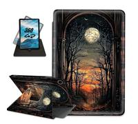 for Samsung Galaxy Tab A9 Case 8.7 inch 2023, Multi-Angle Rotating Stand Protective Smart Cover Auto Wake/Sleep Protective Rugged Cover,Dead Forest with Moon