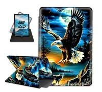 for Samsung Galaxy Tab A9 Case 8.7 inch 2023, Multi-Angle Rotating Stand Protective Smart Cover Auto Wake/Sleep Protective Rugged Cover,Bald Eagle Wolf Mountain Forest