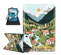 for Samsung Galaxy Tab A9 Case 8.7 inch 2023, Multi-Angle Rotating Stand Protective Smart Cover Auto Wake/Sleep Protective Rugged Cover,Green Beautiful Village