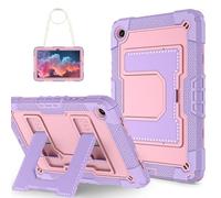 for Samsung Galaxy Tab A9 Plus 11 inch 2023 Case, SM-X210/SM-X216 Heavy Duty Rugged Case, Triple-Layer Protect Military Shockproof, Large Kickstand, Pencil Holder, Shoulder Strap, Purple Pink