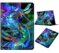 for Samsung Galaxy Tab A9+ Plus 11''Case with Adjustable Kickstand Galaxy Tab A9 Plus PU Leather Shockproof Case with Auto Sleep/Wake for Galaxy Tab A9+/A9 Plus SM-X210/X216/X218, Green Dragonfly
