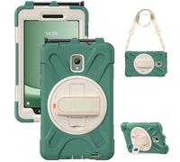 for Samsung Galaxy Tab Active 3 T570/T575 Case,Three-in-one Shatter-Resistant Shell, Drop-Proof, Dust-Proof, Shock-Proof,360 Degree Rotating Multi-Function Grip Bracket (Dark Green)