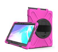 for Samsung Galaxy Tab Active4 Pro 2022 T630/T636 Case,Three-in-one Shatter-Resistant Shell, Drop-Proof, Dust-Proof, Shock-Proof,360 Degree Rotating Multi-Function Grip Bracket,Rose Red