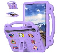 for Samsung Galaxy Tab S10 FE+ Plus Case 13.1 Inch 2025 (SM-X620/ SM-X626) Kids Friendly, Handle with Stand, with S Pen Holder, Cute DIY Cartoon, EVA Foam Lightweight Shockproof Tablet Cover, Purple