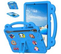 for Samsung Galaxy Tab S10 FE+ Plus Case 13.1 Inch 2025 (SM-X620/ SM-X626) Kids Friendly, Handle with Stand, with S Pen Holder, Cute DIY Cartoon, EVA Foam Lightweight Shockproof Tablet Cover, Blue