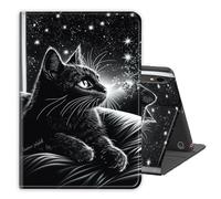 for Samsung Galaxy Tab S10 FE / S9 / S9 FE 5G Tablet Case Protective Sleeves,11''PU Leather Folio Multi-Angle Stand Cover w/Auto Wake/Sleep,Lies Cat for Streaming & Typing