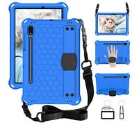 for Samsung Galaxy Tab S10 Lite 10.9 Inch 2025 SM-X400/X406 Tablet Case for Kids, Durable Lightweight EVA& PC Shockproof Handle Stand Cover, W Shoulder Strap (Blue)