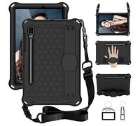 for Samsung Galaxy Tab S10 Lite 10.9 Inch 2025 SM-X400/X406 Tablet Case for Kids, Durable Lightweight EVA& PC Shockproof Handle Stand Cover, W Shoulder Strap (Black)