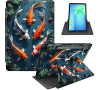 for Samsung Galaxy Tab S10 Lite / S10 FE / S9 FE 5G / S9 10.9'' / 11'' Case, PU Leather Stand Cover with Auto Sleep/Wake, Shockproof TPU Back for Full Protection, Koi Fish
