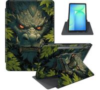 for Samsung Galaxy Tab S10 Lite / S10 FE / S9 FE 5G / S9 10.9'' / 11'' Case, PU Leather Stand Cover with Auto Sleep/Wake, Shockproof TPU Back for Full Protection, Green Monster Face