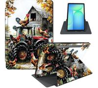 for Samsung Galaxy Tab S10 Lite / S10 FE / S9 FE 5G / S9 10.9'' / 11'' Case, PU Leather Stand Cover with Auto Sleep/Wake, Shockproof TPU Back for Full Protection, Farm Tractor