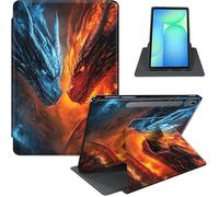 for Samsung Galaxy Tab S10 Lite / S10 FE / S9 FE 5G / S9 10.9'' / 11'' Case, PU Leather Stand Cover with Auto Sleep/Wake, Shockproof TPU Back for Full Protection, Two Dragons Fighting