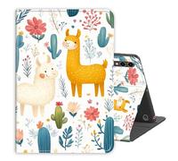 for Samsung Galaxy Tab S10 Plus/ S9 FE +/ S9 Plus 5G Tablet 12.4'' Case PU Leather Folio Multi-Angle Stand Cover w/Auto Wake/Sleep,Streaming & Typing for Samsung Tab CaseCactus Llama Floral
