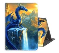 for Samsung Galaxy Tab S10 Plus/ S9 FE +/ S9 Plus 5G Tablet 12.4'' Case PU Leather Folio Multi-Angle Stand Cover w/Auto Wake/Sleep,Streaming & Typing for Samsung Tab CaseBlue Dragon Majesty