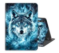 for Samsung Galaxy Tab S10 Plus/ S9 FE +/ S9 Plus 5G Tablet 12.4''Case PU Leather Folio Multi-Angle Stand Cover w/Auto Wake/Sleep,Streaming & Typing for Samsung Tab Case Blueg Wolf