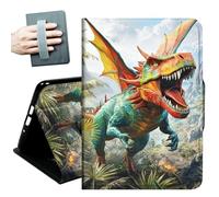 for Samsung Galaxy Tab S10 Ultra Case (2024),Galaxy Tab S9/S8 Ultra Case (2023/2022),with Hand Straps and Auto Wake/Sleep PU Leather Slim Multiple Angles Stand Smart Cover,Forest and Dragon