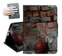 for Samsung Galaxy Tab S10 Ultra Case (2024),Galaxy Tab S9/S8 Ultra Case (2023/2022),with Hand Straps and Auto Wake/Sleep PU Leather Slim Multiple Angles Stand Smart Cover,Red Basketball