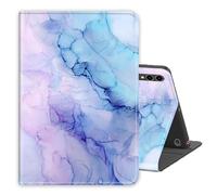 for Samsung Galaxy Tab S10 Ultra / S9 Ultra Tablet Case 14.6'' PU Leather Folio Multi-Angle Stand Cover w/Auto Wake/Sleep,Streaming & Typing for Samsung Tab Case Blue Purple Marble
