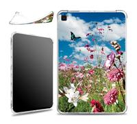 for Samsung Galaxy Tab S6 Lite 10.4" 2024/2022/ 2020 Case, Slim Silicone Lightweight Clear Military-Grade Corners Shockproof Case Soft TPU Cover, Spring Wild Flowers