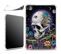 for Samsung Galaxy Tab S6 Lite 10.4" 2024/2022/ 2020 Case, Slim Silicone Lightweight Clear Military-Grade Corners Shockproof Case Soft TPU Cover, Sugar Skull Moon