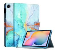 for Samsung Galaxy Tab S6 Lite Case 10.4 inch 2024/2022/2020 with S Pen Holder Model (SM-P610/P613/P615/P619), Smart Wake/Sleep, PU Leather Folio Cover with Multi-Angle Stand, Marble Mint