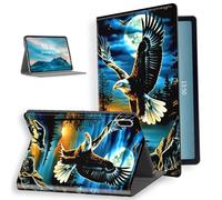 for Samsung Galaxy Tab S7 FE Tablet Case-PU Leather Folio Cover with Auto Sleep/Wake,Stand-Style Shockproof Protective Case for Galaxy Tab S7 FE,Bald Eagle Wolf Mountain Forest