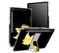 for Samsung Galaxy Tab S8 Plus 2022/S7 FE 2021/S7 Plus 2020 12.4 inch Soft Case with S Pen Holder, Transparent Back with Dinosaur, Corner Protection Cover with Hard Kickstand
