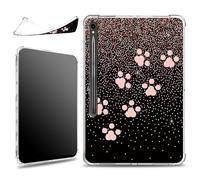 for Samsung Galaxy Tab S9 11 inch 2023 SM-X710/X716B/X718U with S Pen Holder Case, Slim Soft Silicone Lightweight Clear Military-Grade Corners Shockproof Case, Pink Dog Paw Glitter