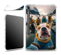 for Samsung Galaxy Tab S9 11 inch 2023 SM-X710/X716B/X718U with S Pen Holder Case, Slim Soft Silicone Lightweight Clear Military-Grade Corners Shockproof Case, Funny Dogs